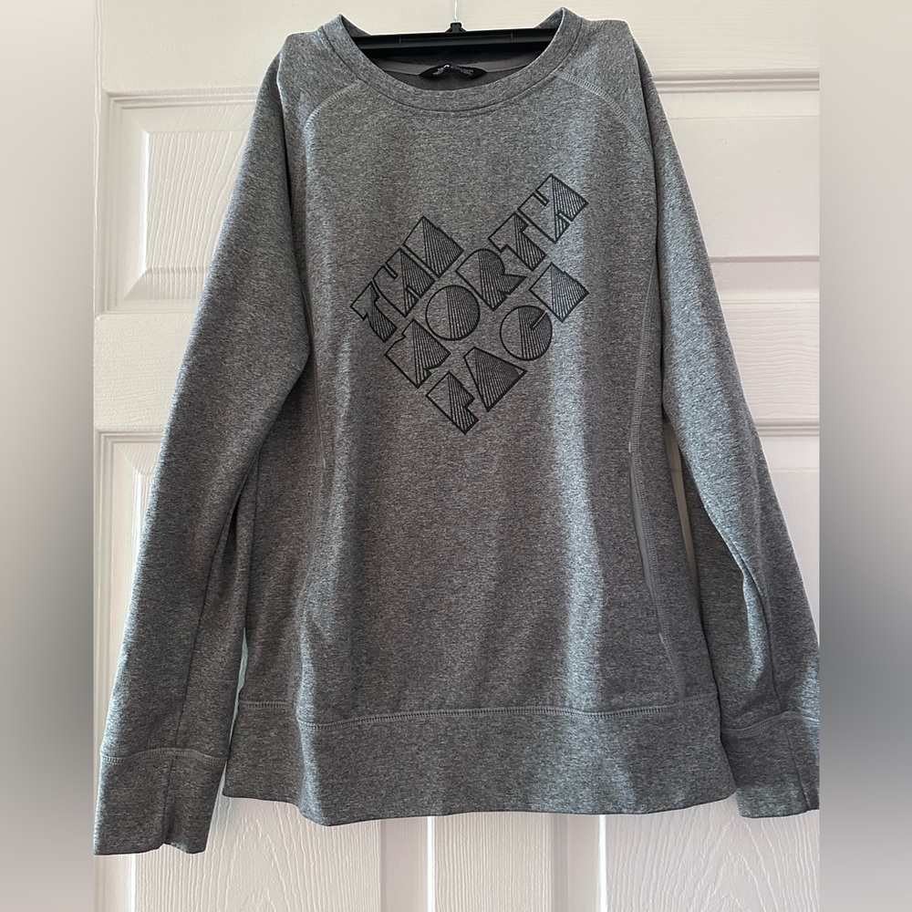 THE NORTH FACE Women's High Trail Crew Sweatshirt Gray Size Small Pockets